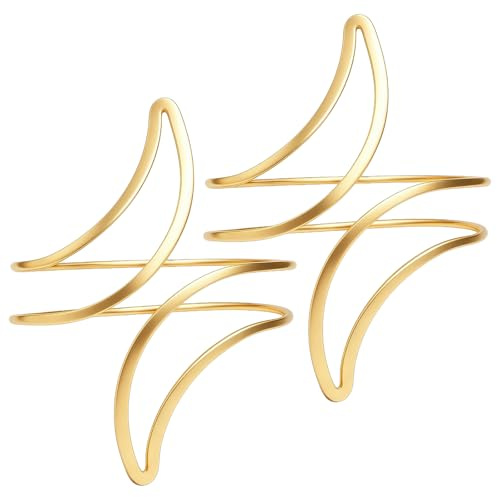 BORFUE 2Pcs Boho Upper Arm Bracelet Cuff Bangle Gold Moon Crescent,Minimalist Adjustable Opening Upper Armband Jewelry for Party/Daily