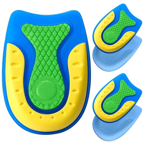 AOOHA Gel Heel Cushion Pads,2 Pair Elastic Shock Absorption Heel Cups | Anti Fatigue,Everyday Active No-Odour Work Sports Comfort,Ultimate Heel Support and Comfort for Men and Women ( L )