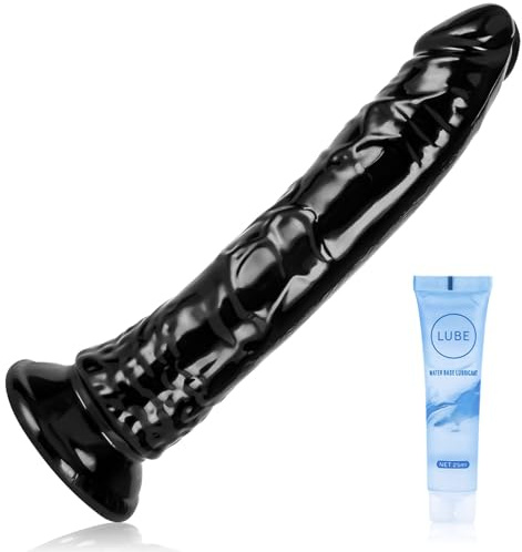 Gode Réaliste Godemichet Bleu Pénis Silicone Gelée,Godemiché Plug Anal avec Ventouse Forte,Masturbateur de point G Portable Sex toys jouet sexuel pour Femmes Hommes (Black/XXL)