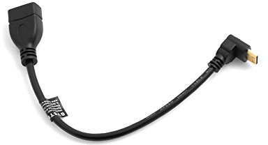 System-S Mini HDMI Aufwärts Gewinkelt Winkel Winkelstecker 90° Grad zu HDMI Eingang Buchse Kabel 22 cm