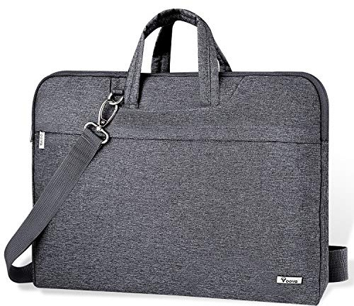 Voova 15-15.6 inch Laptop Shoulder Bag MacBook Sleeve, Computer Bags | Compatible with MacBook Pro 16 inch, HP, Dell, Lenovo, Asus, Side Open Messenger Bag with Handle Removable Strap