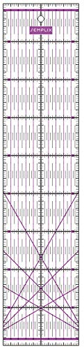 SEMPLIX Patchwork-Lineal Quilt-Lineal, transparent, mit cm Skala und Winkelfunktionen, ideal für Patchwork und zum Basteln, 45 x 10 cm (lila)