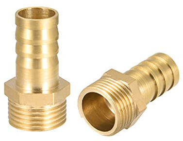 sourcing map Brass Hose Barb Fitting 12mm Barb x G3/8 Male,2Pcs | Connector,Pipe Adapter