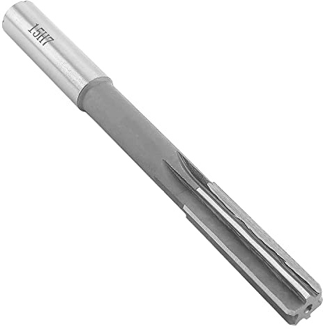 Utoolmart Schnellarbeitsstahl, H7, Bohrreibahle, 15 mm Durchmesser, gerader Schaft, Maschinen-Reibahle, Fräswerkzeug für Bohrmaschine, 1 Stück