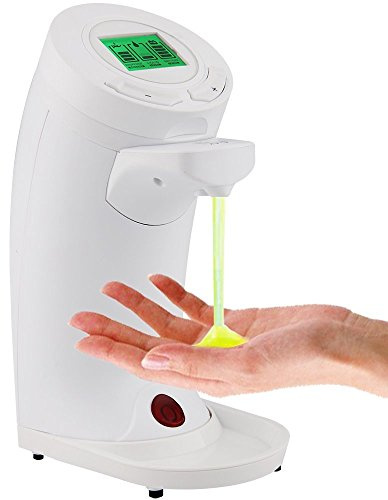 BAKAJI Dispenser Sapone Automatico Erogatore Dosatore per Gel e Sapone Liquido con Sensore a Infrarossi in ABS Bianco per Bagno e Cucina Capacità 250 ml Dimensioni 10,5 x 7,5 x 19 cm