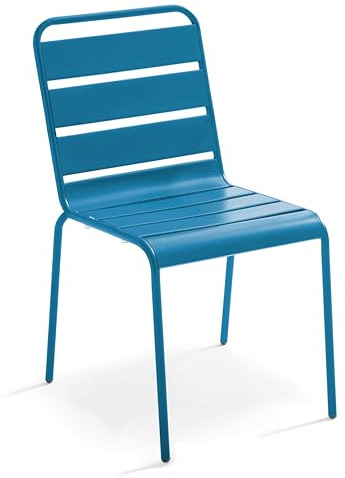 Oviala Gartenstuhl aus Metall, Blau Pacific – Palavas