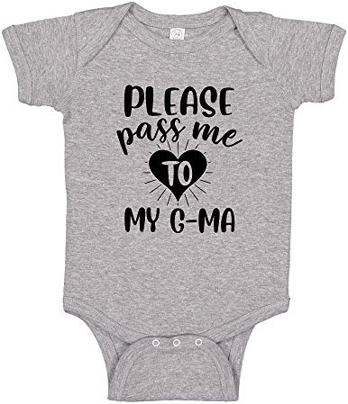 Please Pass Me to My G-Ma Baby Romper NB Athletic Heather