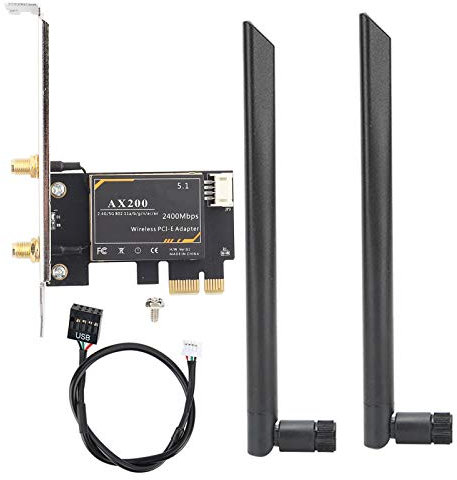Tarjeta PCIE WiFi para Intel AX200 5G Tarjeta WiFi Dual Band Bluetooth 5.1 Tarjeta Inalámbrica PCIE con Antena para Windows 10 64bit / para Linux PC Desktop