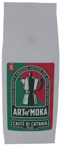 Strong Moka Ground Coffee 1kg - Dark Roast - For Italian Moka Stovetop Pot Coffee Makers - Art of Moka - Caffe di Catania Espresso - Strength 5