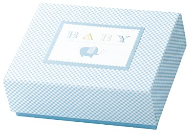 Rössler Papier - Geschenkschachtel Baby Boy, hellblau, rechteckig 190 x 140 x 60 mm, Geburt und Taufe, 1 Stück