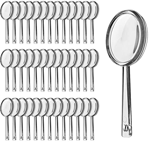 OBTANIM 40 Pack Mini Handheld Magnifying Glasses Plastic Portable Hand Lens 5X Reading Magnifier for Senior and Kids Home Outdoor Use