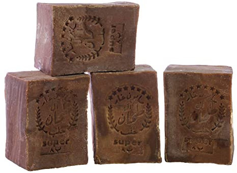 TUMELO Original Aleppo Seife 4 x 200g (800g) 60% Olivenöl 40% Lorbeeröl, handgemachte Olivenölseife Naturseife