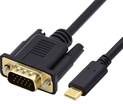 NFHK USB 3.1 Typ C USB-C Quelle auf VGA RGB 1080P Displays Stecker Monitorkabel für Laptop 1,8 m