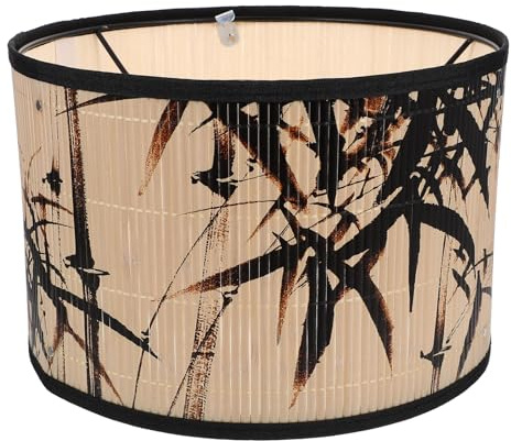 Holibanna Bambus Lampenschirm 11.81X11.81X7.87In Hängender Pendelleuchtenschirm Für Wohnzimmer Schlafzimmer Esszimmer Dekorativer Vintage Lampenschirm Für Deckenleuchtenabdeckung