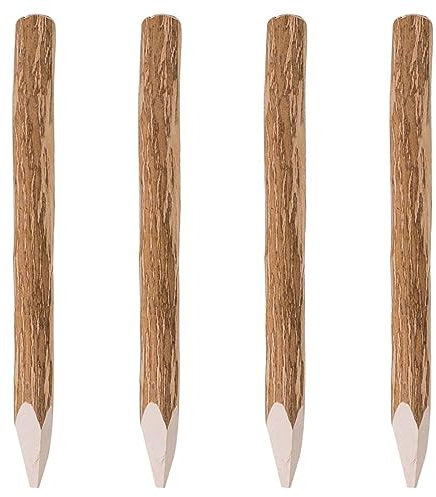 ARKEM Poteaux Pointus de clôture 4 pcs Bois de noisetier 90 cm,Barriere Jardin Exterieur,Barriere Jardin,Portillon Grillage