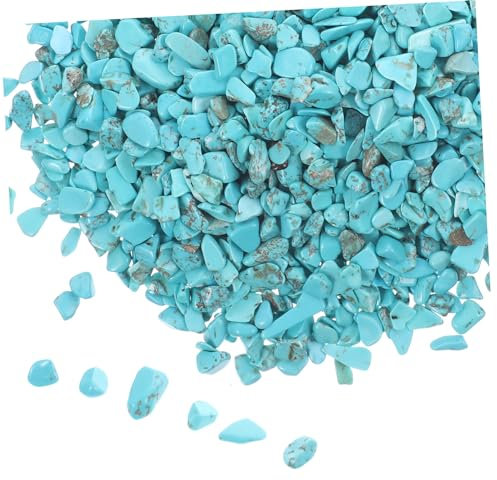 Operitacx 2 Beutel Naturstein Türkis 5-7mm 100g Selbstgemacht Schmuckzubehör Aquarienkies Gartendeko Teich Dekoration