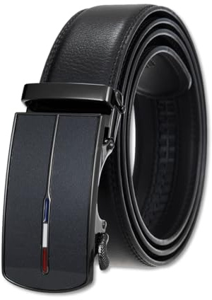 LumiSyne Homme Ceinture En Cuir Réglable à Cliquet Ceinture Boucle Automatique 5 Longueurs Disponibles Largeur 35mm Style Affaires Décontracté Ceinture Large Pour Jeans Pantalons Costumes