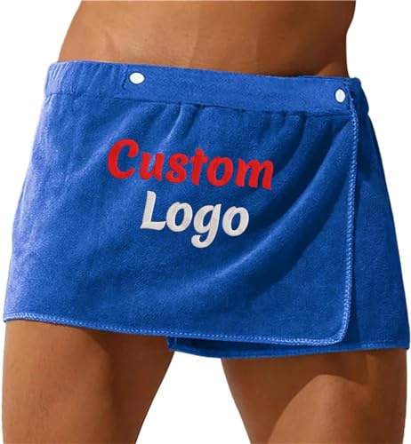 Toalla de baño suave con logotipo bordado personalizado para hombres y niños, pantalones cortos, toalla de microfibra ajustable, manta para baño, piscina, playa, spa, baño, ducha, toalla envolvente