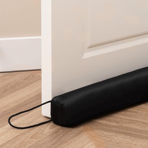 Sunolga Water Resistant Door Draft Stopper Blocks Hot and Cold Air with Removable Washable Cover for Bottom of Door, All-Season Seal for Wind, Door Sweep for Gaps Up to 3, Home Essentials, 36, Black