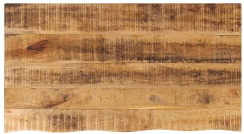 vidaXL Tischplatte 110x60x2,5 cm Baumkante Massivholz Raues Mangoholz