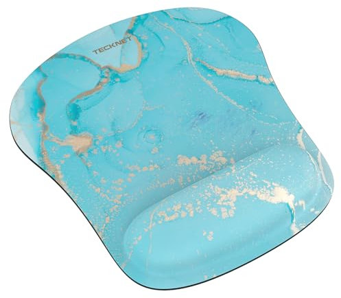 TECKNET Mauspad mit Gelkissen, Memory Foam Mousepad Ergonomisches Wasserdicht Komfort Mausmatte mit Handgelenkpolster Handauflage für Alle Maus Offfice Heim Computer Laptop