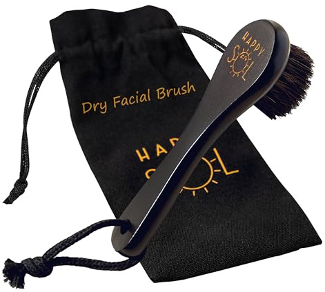 Trockene Gesichtsbürste für Lymphdrainage von Happy Sol – Trockenbürsten-Gesichtsbürste, hochwertiges Buchenholz, natürliche Gesichtsbürste, die die Durchblutung und strahlende Haut verbessert