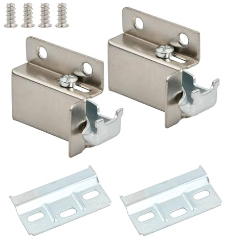 2 Pcs Support Etagère pour Cuisine, Acier Nickelé Fixation Murale, Porte Placard Cuisine à Visser, Suspension Armoire Métallique Fixation Murale, Support pour Meuble de Cuisine