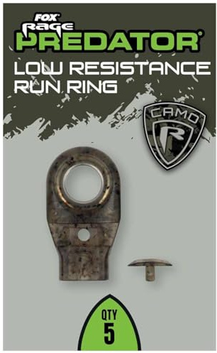 Fox Rage Predator Camo Low Resistance Run Ring - 5 Bleiclips zum Grundangeln, Laufring zum Deabaiten