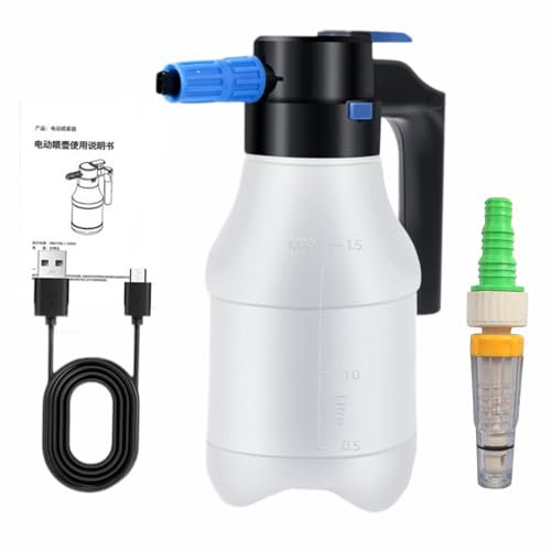 Sharplace 1,5 l Auto-Schaumsprüher-Set, automatisch, elektrisch, 28 x 11,5 cm, arbeitssparend, handgehalten, wiederaufladbar, für Pflanzen im Innen- und