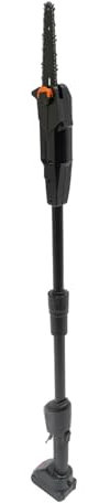 Black Pole Saw, Cordless Rechargeable Double Section Assemble Shaft Branch Cutter, for Wood Cutting, Garden Pruning, Tree Trimming 1.25m