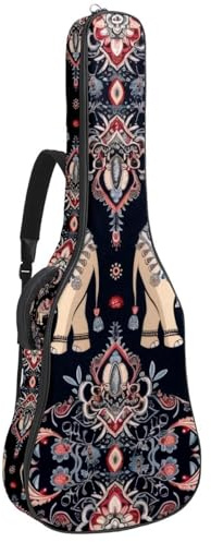 Gitarrentasche in voller Größe, wasserdichte Gitarren-Abdeckung, Tragetasche für akustische klassische E-Gitarren, Dschungelpalmenmuster, Mehrfarbig 04, 42.9x16.9x4.7 in, Lässiger Tagesrucksack
