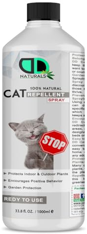 DD Teck 100% Natural Cat Repellent Spray, Safe & Effective -Prevents Scratching & Damage, Garden Protection,Encourages Positive Behavior,Easy to Use (1000ml Cap)