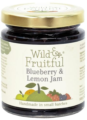 Wild & Fruitful Blueberry & Lemon Jam - 227g Jar | Fresh Blueberries with Zesty Lemon | Hand Made in Cumbria
