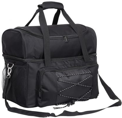 harayaa Bowlingtasche für 2 Bälle, Bowling Tragetasche, Bowling Tasche für Damen Und Herren, Praktischer Gepolsterter Ballhalter, Organizer für Outdoor Aktivi, Schwarz