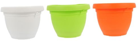 UPKOCH Lot de 3 Pots de Fleurs Suspendus pour Gouttière et Balcon, Pots Cylindriques Trous de Drainage, en Matériau Solide, Couleur Aléatoire, Jardinières Murales Décoratives