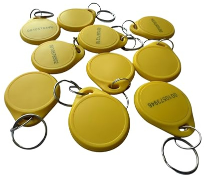 YARONGTECH RFID-nyckelbricka med dubbla frekvenser 125 Khz EM4100 och 13,56 Mhz RFID 1K chipkedja (paket med 10), gUL, Dual Frequency