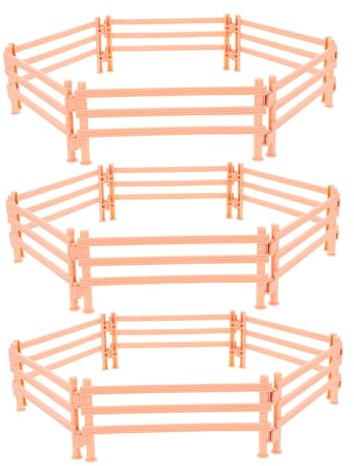 UKCOCO Lot de 25 Mini Clôtures en Plastique Beige Décoratives, Modèle Réaliste pour Jardin Miniature et Décoration de Ferme Artificielle en Pot