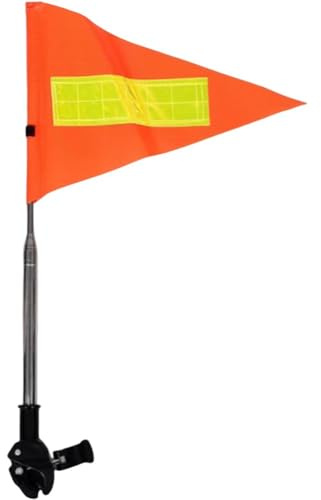 Lpitoy Fahrradfahne Stange, Fahrradsicherheitsfahne, Gut Sichtbare Fahnen Fahnenstange, Orange Sicherheitsfahne Reflektorstreifen Für Kinderfahrräder
