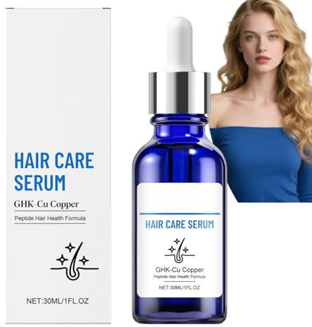 Sérum de soins capillaires avec peptides de cuivre GHK-Cu, peptides de cuivre pour soutien de la croissance des cheveux, sérum fortifiant pour cheveux secs et abîmés, cuir chevelu nourrissant, huile