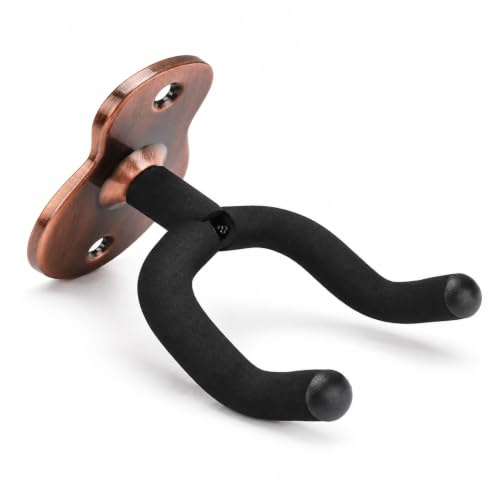 Eminchu Guitar Wall Mount Hanger Metal Platssparande Universal för Akustisk Basgitarr Vardagsrum Studio Office Metal (Rose guld)