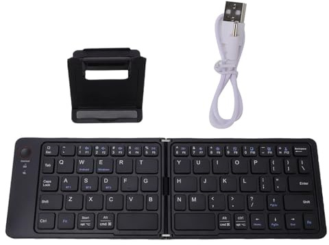 Jectse Clavier Pliable, Clavier Portable sans Fil Bluetooth 5.0 avec Verrouillage Magnétique et Reconnexion Automatique, pour Tablettes, Téléphones et PC iOS et