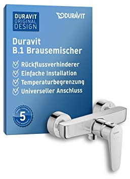 Duravit B.1 Duscharmatur Aufputz für 1 Verbraucher, Einhebel-Brausemischer mit Keramikmischsystem, chrom