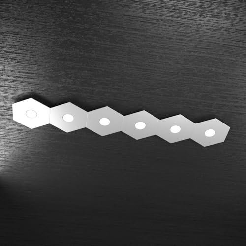 PLAFONIERA MODERNA HEXAGON LED 6xGX53 METALLO GRIGIO ESAGONALE COMPONIBILE