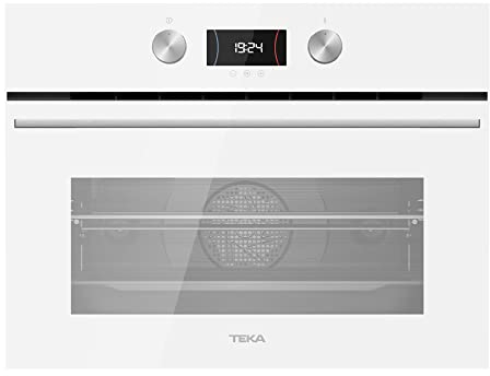 TEKA Horno Compacto Multifunción de 45 cm, Urban Colors Edition, Sistema de Limpieza HydroClean PRO, 9 Funciones de Cocinado, Color Cristal Blanco, Modelo HLC 8400