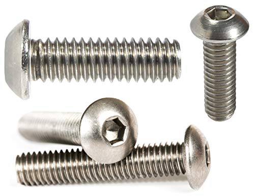 M4 (4mm x 16mm) Button Head Screws Allen Socket Bolts A2 Stainless Steel Screws (Pack of 20) F01BCD