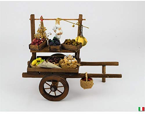 Originaler Einkaufswagen auf dem Markt - Holz, Braun, Handgefertigt, 4 Räder