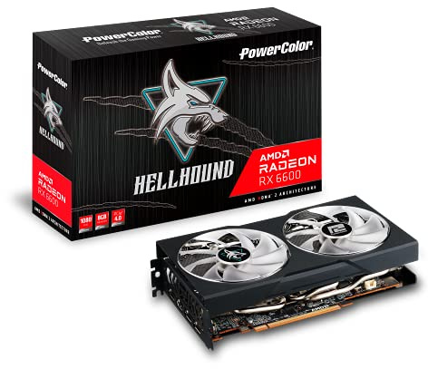 Powercolor Hellhound - Tarjeta gráfica con procesador AMD Radeon RX 6600 y Memoria GDDR6 de 8 GB