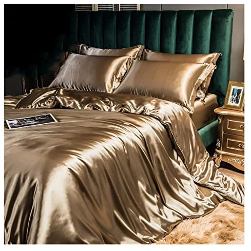 SYT-MD Sabanas Juego de Ropa de Cama con sábanas Consejo de Ropa de Cama de satén de Seda de Morera (Color : 1, Size : 150x200cm 4 pcs Set)