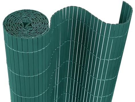 VA-Cerulean PVC Sichtschutzmatte Sichtschutzzaun 180x400CM, Grün, Outdoor Sichtschutz mit verstärkten Lamellen, Zaunblende Windschutz UV-Beständig für Garten Balkon Fences Terrasse Zubehör