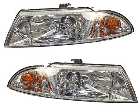 ATEC Germany 2x Hauptscheinwerfer vorne links + rechts glasklare Streuscheibe H4 Frontscheinwerfer ohne Stellmotor, Kompatibel mit MITSUBISHI CARISMA (DA_), CARISMA Stufenheck (DA_)